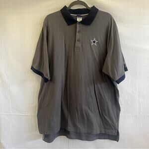 Reebok Dallas Cowboys Polo Mens Size XL Short Sleeve NFL Gray Navy Football Logo